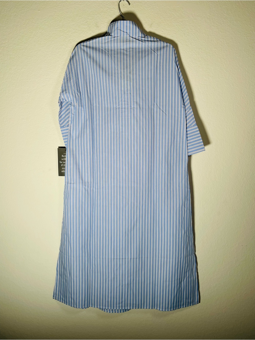 NWT Tuckernuck Blue & White Striped Maxi Tunic Dress Glass Button Size Small - Picture 10 of 13